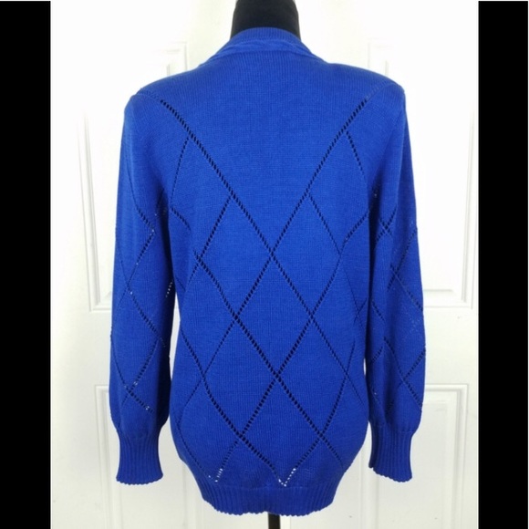 Vintage Peruvian Connection knit Cardigan Sweater 💯 Pima cotton, size Large - Picture 3 of 12